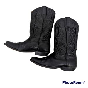 Sancho Black Ranch Western Cowboy Boots sz 39